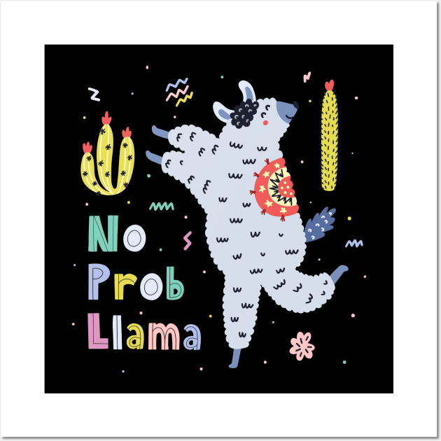 llama no problem alpaca Wall Art by Mako Design 